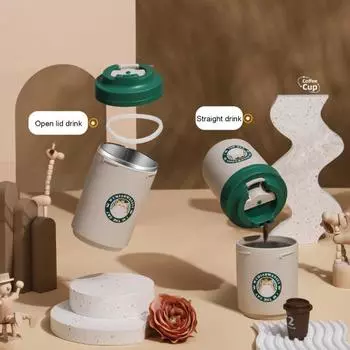 Термочашка, полезный анти-утечка, автомобильный вакуумный стакан для кофе из нержавеющей стали 304, ежедневное использование 380ML зелёный