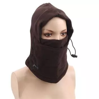 Термофлисовая балаклава для активного отдыха, лыжные маски, шапки для езды на велосипеде, зимние маски, простые универсальные повседневные шапки One Size кофейный