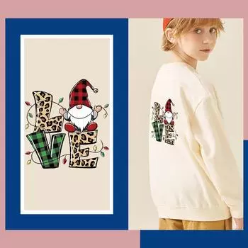 Термоклеящиеся нашивки для одежды Love Christmas Наклейки для одежды Diy Parches Ropa Hoodies Термопресс Аппликация Термоперенос