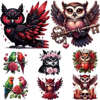 Термоклеящиеся нашивки для одежды, розовые животные, средний размер, нашивки своими руками, наклейки на футболки, одежда, термопресс, аппликация