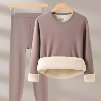Термокомплект унисекс Koala Velvet - топ с круглым вырезом и брюки на осень/зиму women s suit, XL