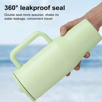 Термокружка 40 унций из нержавеющей стали с герметичной трубочкой-перевертышем 1200ml зелёный