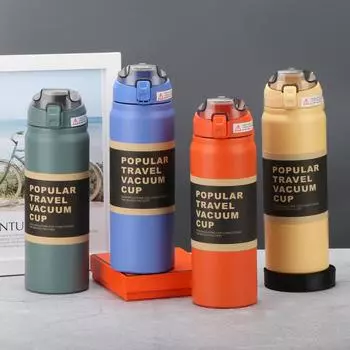 Термокружка большой емкости с пружинной крышкой из нержавеющей стали Ton Ton Spring Cup Спортивная кружка на открытом воздухе 720ml