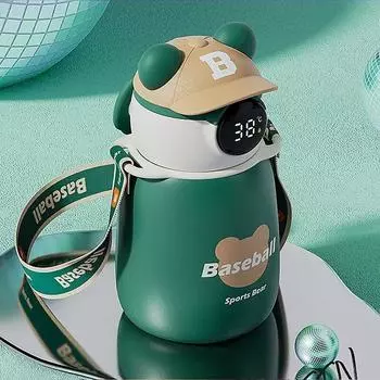 Термокружка для детей с красивым внешним видом. Чайник с соломинкой. Специальная кружка для воды для девочек и мальчиков. Ученики начальной школы, идущие в школу. 8.8*8.8*17