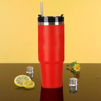 Термокружка для воды из нержавеющей стали 304 объемом 20/30 унций, термокружка для путешествий с ручкой и крышкой, соломинка, вакуумные кружки для холодных и горячих напитков 20oz чёрный