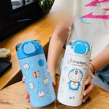 Термокружка Doraemon, кофейная кружка, термокружка из нержавеющей стали большой емкости, женская кружка для воды, высокий уровень внешнего вида, чашка Ice Bully 560ml