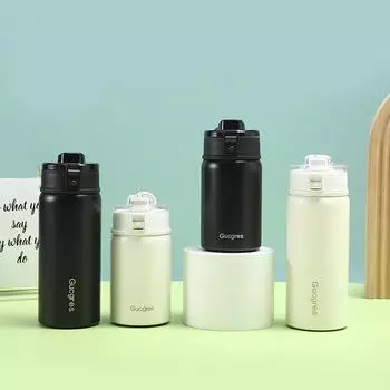 Термокружка из нержавеющей стали без печати, с высоким уровнем внешнего вида, устойчивая к ветру, прямая ручка из силикона для питья с разделителем для чая 350ml