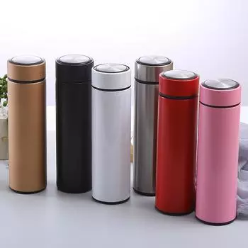 Термокружка из нержавеющей стали Smart Thermos, двухслойная вакуумная сенсорная термокружка, деловая мужская и женская офисная прямая кружка 500ml