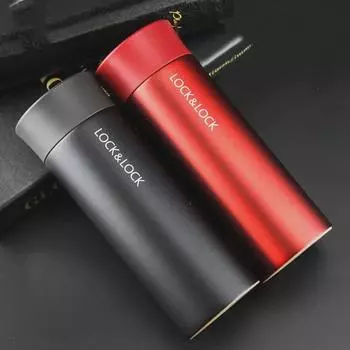 Термокружка Lock & Lock из нержавеющей стали, 340 мл, гравированный подарочный набор для бизнеса (LHC4018)