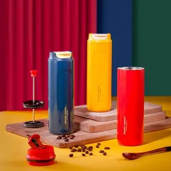 Термокружка MeyJig с двойными стенками из нержавеющей стали френч-пресс дорожный бытовой термочайник 470 мл 470ml зелёный