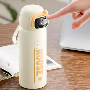 Термокружка с интеллектуальным дисплеем температуры Бутылка для воды Стаканы из нержавеющей стали Спортивные кофейные кружки Портативная термос 500ML чёрный