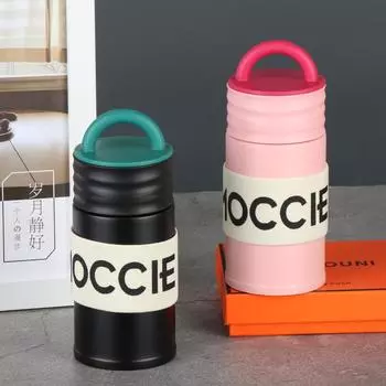 Термокружка с пружинным чехлом для мужчин и женщин, креативная, симпатичная, портативная, большой емкости, из нержавеющей стали, с тканевым чехлом 280ml