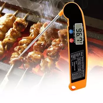 Термометр для барбекю, простое управление, удобный в хранении кухонный инструмент, электронный термометр для мяса и еды для кухни оранжевый