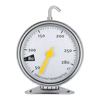 Термометр для духовки из нержавеющей стали с большим циферблатом и крючком, кухонные измерительные приборы для готовки 50-280 градусов по Цельсию