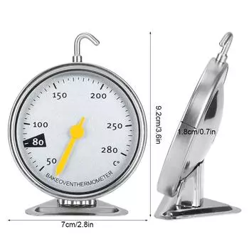 Термометр для духовки с большим циферблатом из нержавеющей стали и крючком, кухонные измерительные инструменты