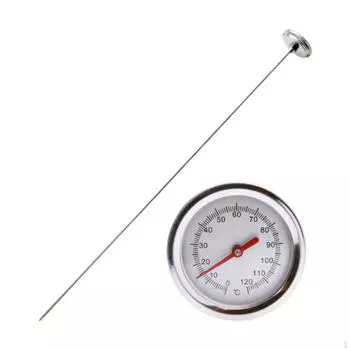 Термометр для компостной почвы, диапазон 0-120 °C, нержавеющая сталь, стержень 500 мм, тестирование