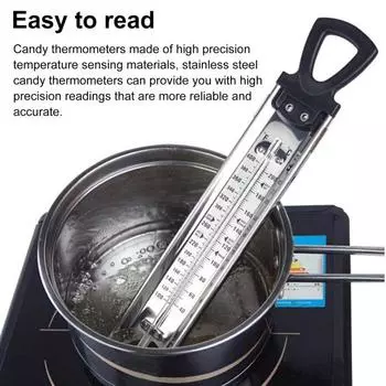 Термометр для конфет, 6-зонный, из нержавеющей стали, с зажимом, мгновенное считывание показаний, термометр для глубокой выпечки и жарки, датчик температуры