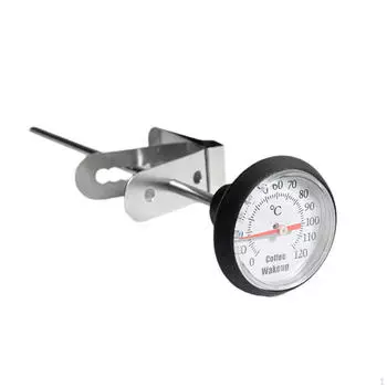 Термометр для молока с мгновенным считыванием показаний для эспрессо-машин с зажимом чёрный