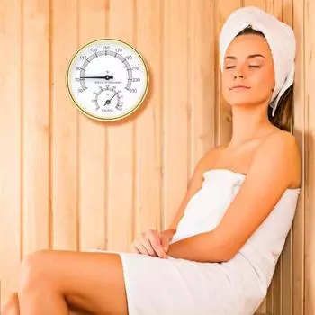 Термометр для сауны, легко читаемый гигрометр по Фаренгейту, прецизионный тестер влажности из нержавеющей стали для гостиничных номеров A