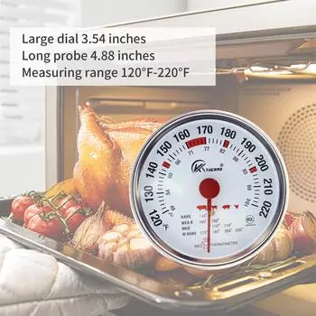 Термометр для стейка и барбекю, термометр для мяса из нержавеющей стали, измеритель температуры, измеритель для приготовления пищи, кухонные принадлежности 60–90 °C/140–190 °F CHINA