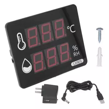 Термометр-гигрометр измеритель температуры и влажности светодиодный цифровой дисплей вилка США 100240 В