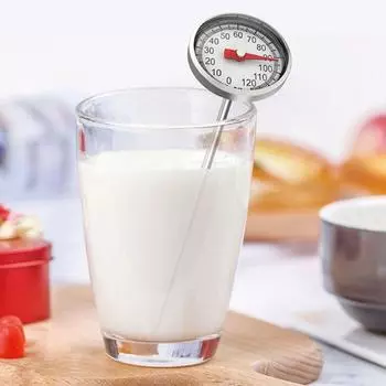 Термометр из нержавеющей стали, не требующий батареек, датчик температуры пищи, молоко чёрный