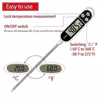 Термометр Кухонный термометр Кухонный аксессуар Кухонный термометр Кухонный термометр 5-секундный термометр с ЖК-экраном для барбекю для кондитерских изделий Барбекю 1x1x1cm