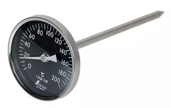 Термометр Shinwa Sokutei круглый с белой шкалой 73012 V-4 T-образный