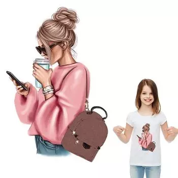 Термонакладки для девочек с цветочным принтом, термопереводная наклейка «сделай сам», новый дизайн, термопереносные наклейки с термопереносом, накладные, с пудрой