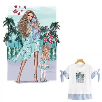 Термонаклейка для мамы и детей, термопереносная моющаяся футболка, украшение для джинсов, нашивки своими руками на одежде, отличная мама