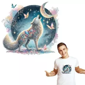 Термонаклейка Wolf на одежду Виниловая термоаппликация Футболка Diy Толстовки Parches Ropa Наклейки на одежду Термонаклейка