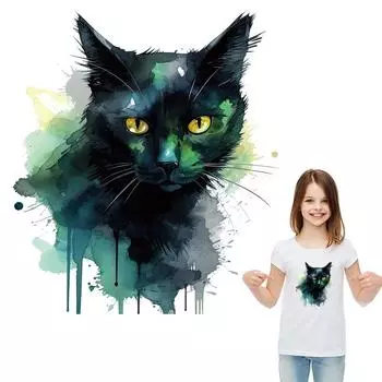 Термонаклейки Night Cat Наклейки A-Level Моющиеся термопрессы Виниловые толстовки своими руками Топы Термотрансферная нашивка