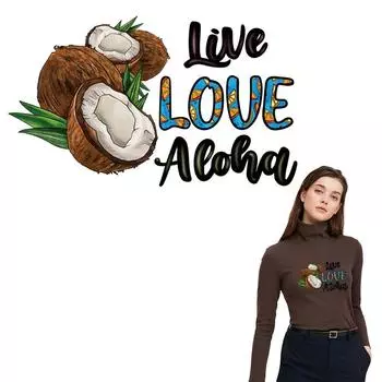 Термонаклейки с изображением морского кокоса для одежды, футболки «сделай сам», наклейки для одежды, термопресс, аппликации, парчи, толстовки Ropa, термонашивка