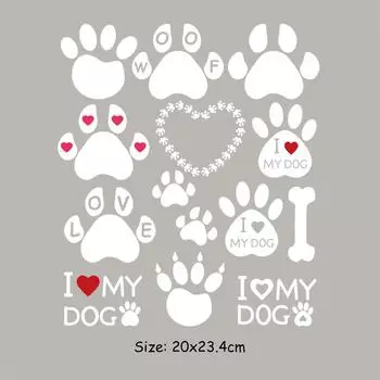 Термонаклейки с изображением собачьих лапок, легко печатать, наклейки для одежды, термопресс, аппликации, толстовки, Parches, Ropa Diy, значки на футболки