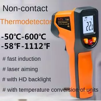 Термопистолет T-600, инфракрасный термопистолет, ручной бесконтактный термопистолет, подходит для промышленного применения, тестер для готовки, печь для пиццы T600 оранжевый