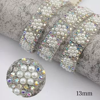 Термоплавкий клей для нижней части жемчужные стразы алмазная полоска аксессуары для одежды своими руками многостильный ABS высокояркий жемчужный декоративный стикер алмаз