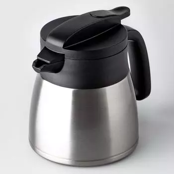 Термопот Atlas 650 мл с функцией сброса давления Ultra Power Energy Wide, настольный, из нержавеющей стали, с вакуумной изоляцией, двойной, легко посеребренный клапан,