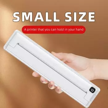 Термопринтер A4, 200 точек на дюйм, мини-портативный Bluetooth, перезаряжаемый бесчернильный термопринтер для школьного офиса белый
