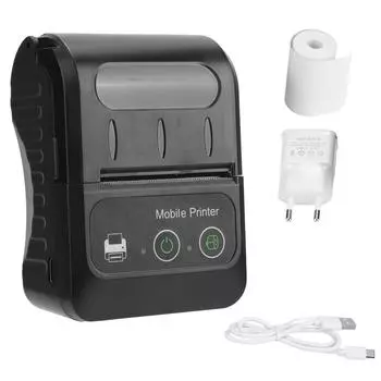 Термопринтер для этикеток 50-80 мм Быстрая печать Двойная кнопка Поддержка нескольких языков Доставка