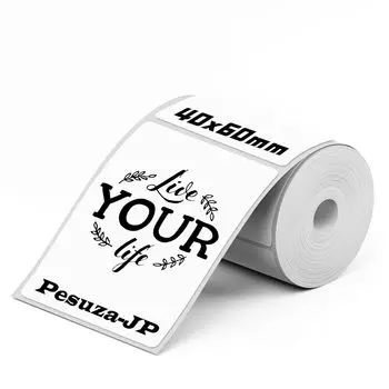 Терморулон Pesuza, совместимый с Phomemo M110 M120, терморулон, оригинальный, 130 листов, термоэтикетка, закругленная, матовая, коммерческий, прочный, черный, адрес