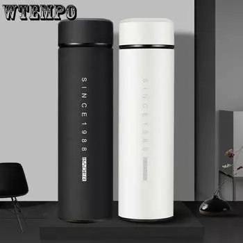 Термос-чашка Intelligent Thermos объемом 500 мл, переносная термокружка из нержавеющей стали, бутылка для воды, кружка для чая, офисная термокружка 500ml белый