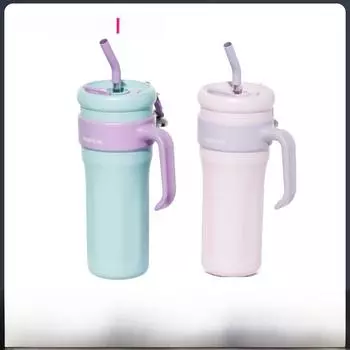 Термос-чашка из нержавеющей стали 316 большой емкости с трубочкой для использования на открытом воздухе 1250ml