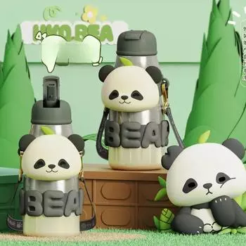 Термос-чашка Strawberry Bear Hug для детей, детская кружка для воды, для девочек, высокий уровень внешнего вида, большая емкость, специальная школьная кружка для живота 640ml