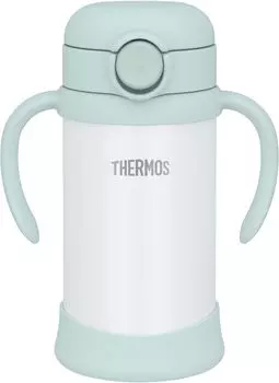 Термос для детской кружки с трубочкой и носиком и упаковка в одном 350 мл Мята Только для холодного хранения MNT FJT-350 мятный