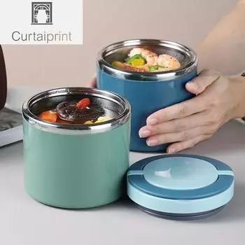 Термос для еды, 600/800 мл, изолированная чашка для супа, контейнеры-термосы из нержавеющей стали, ланч-бокс, термосохраняет тепло для школьников 600ML синий