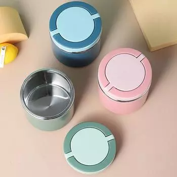 Термос для супа, банка для еды, изолированный контейнер для ланча, коробка для бенто для холодной и горячей пищи, термос для еды из нержавеющей стали с ручкой синий