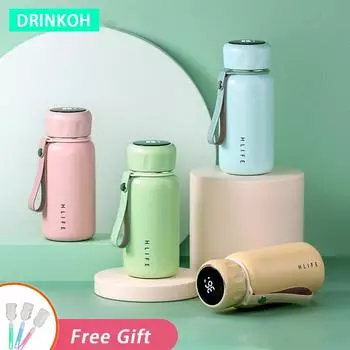 Термос для воды 280/380 мл с дисплеем температуры, термосы, умный термостакан, портативная изолированная чашка, автомобильная кофейная кружка 280ml