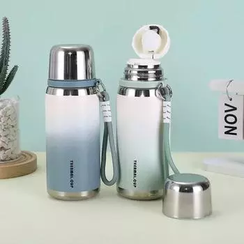 Термос для воды 600/800 мл из нержавеющей стали 316, большой емкости, герметичный чайник, чашка для воды с ручной веревкой 701-800ml