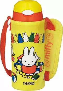 Термос для воды с вакуумной изоляцией, бутылка с соломой, 400 мл, Miffy, желтый, оранжевый, только для холодного хранения FHL-402FB Y-OR