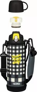 Термос для воды с вакуумной изоляцией, черная клетка BKC, 2-х канальная, 1,0 л/1,03 л FJJ-1000WF